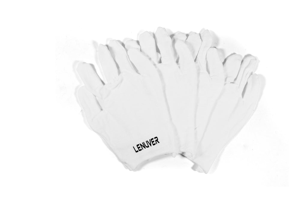 LENUVER Luxurious White Santa Cotton Gloves